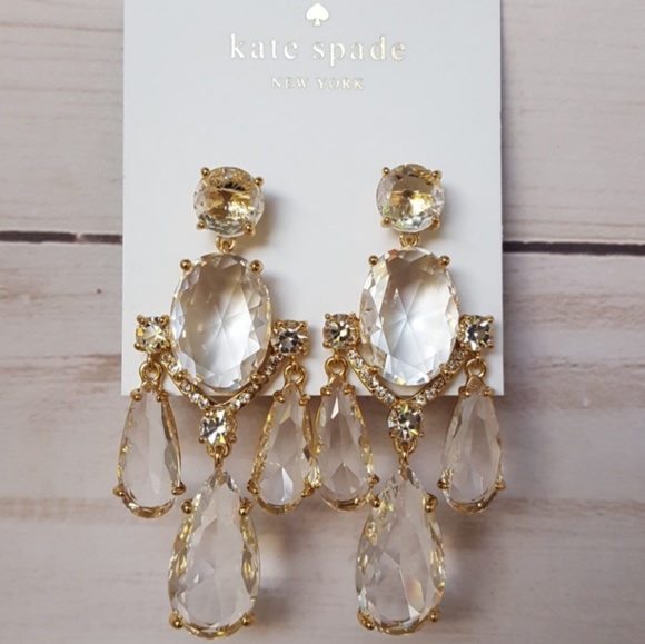 Kate Spade Gold and Crystal Chandelier Earrings - Picture 4 of 8